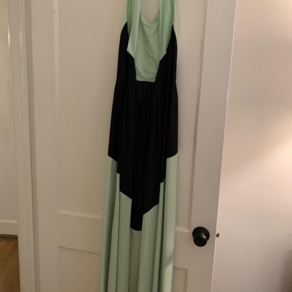 NEW $695 Tibi New York Colorblock Open Back Hi-Lo‎ Dress in Mojito [SZ 2 ] - Picture 3 of 6